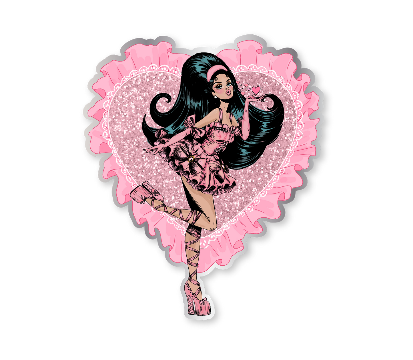 Pink Glitter Sticker