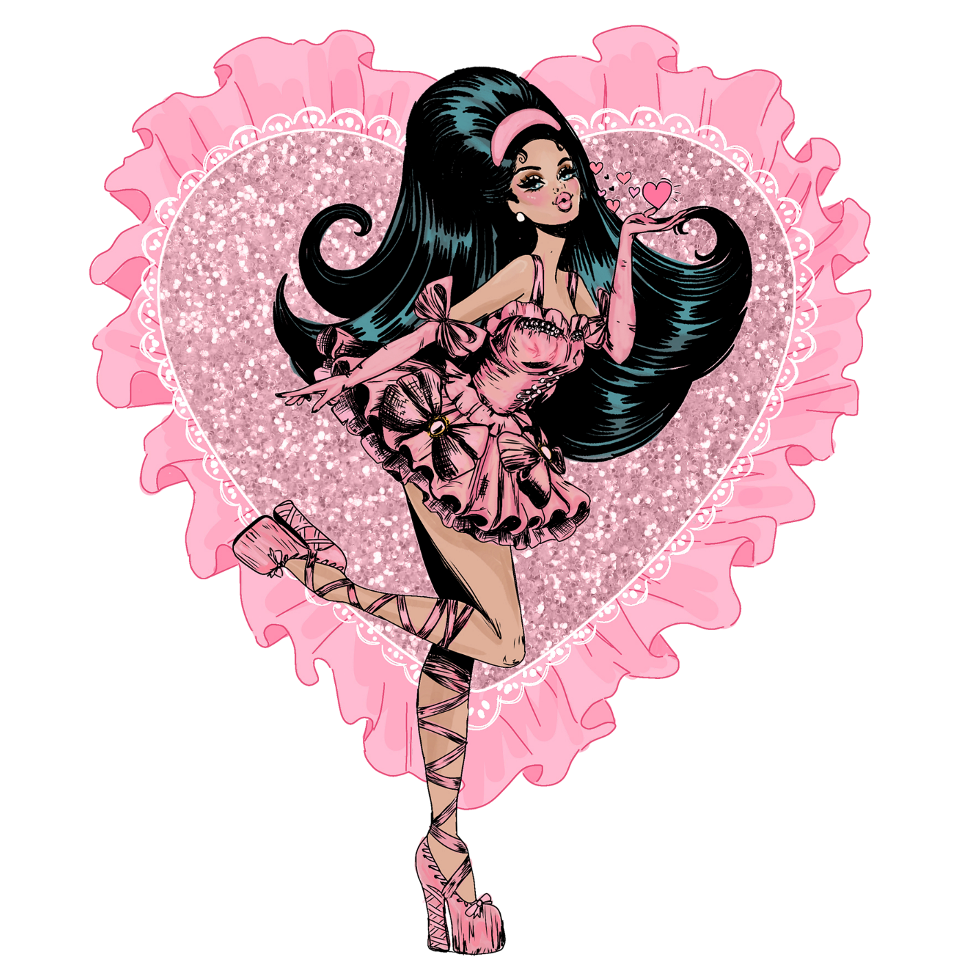 Pink Glitter Enamel Pin